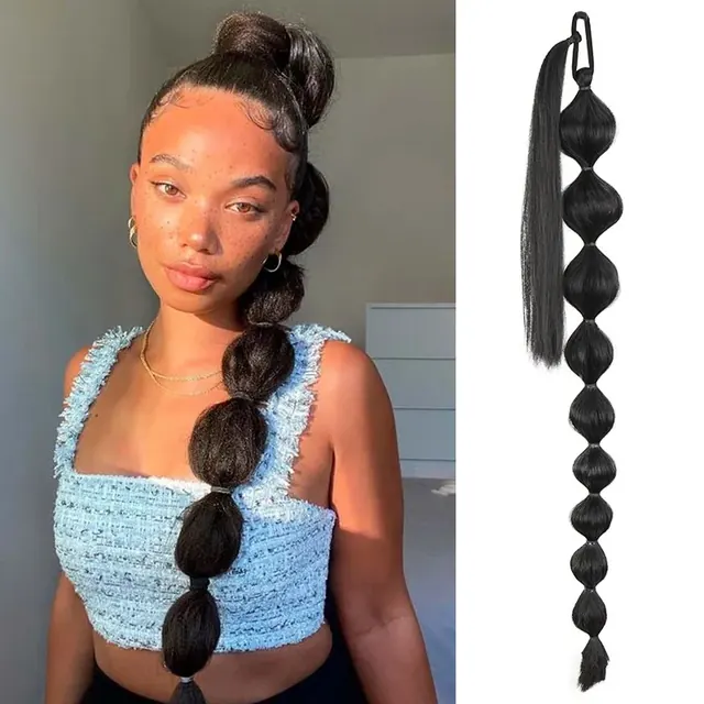 Unisex High Temperature Wire Ponytail Wig Featuring Weave Bundle Hair for Stylish Looks