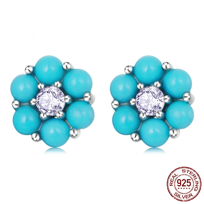 Ethnic Style 925 Sterling Silver Stud Earrings