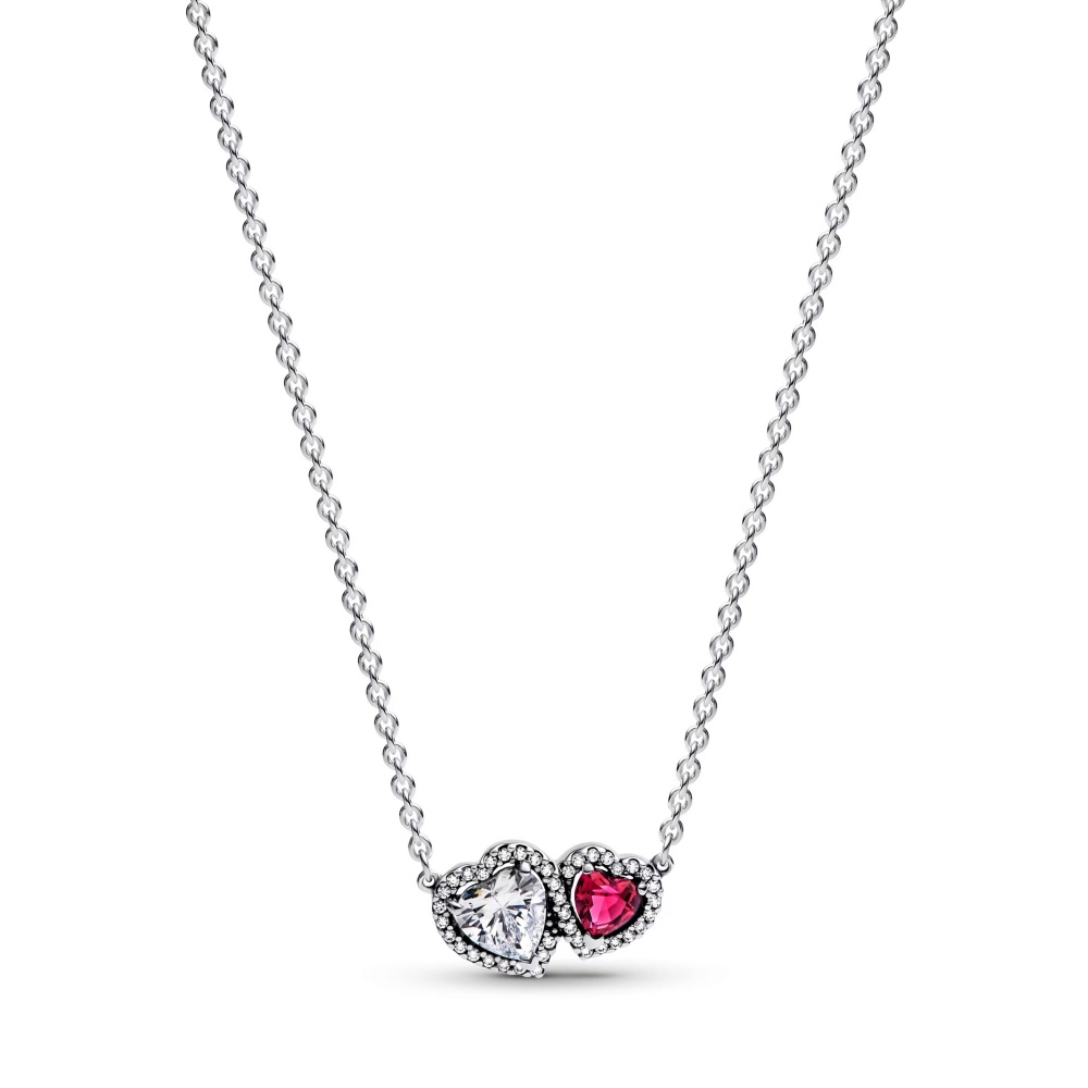 925 Sterling Silver Heart Shape Zircon Women's Snake Chain Jewelry