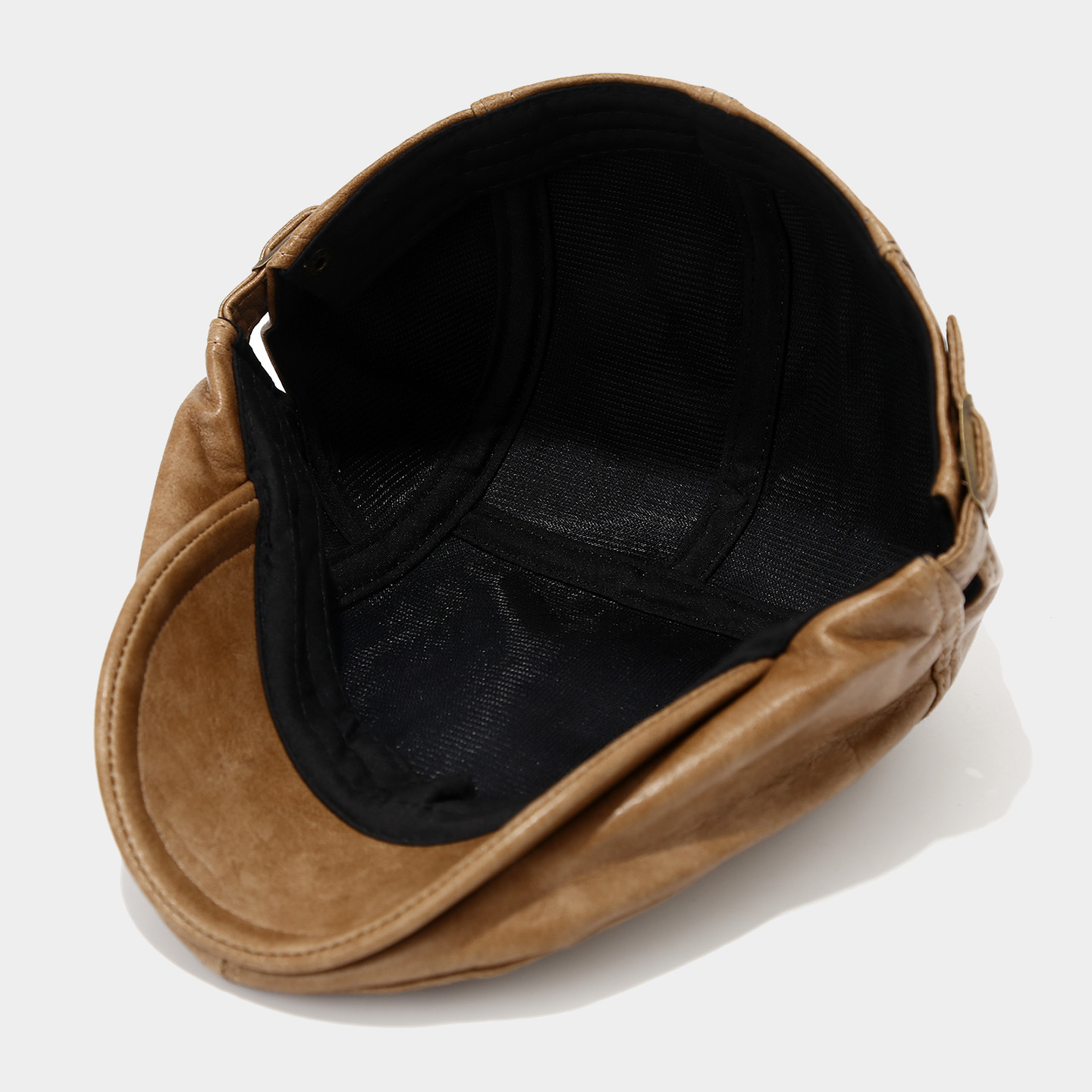 Beret Hat With Flat Brim In PU Leather For All Seasons
