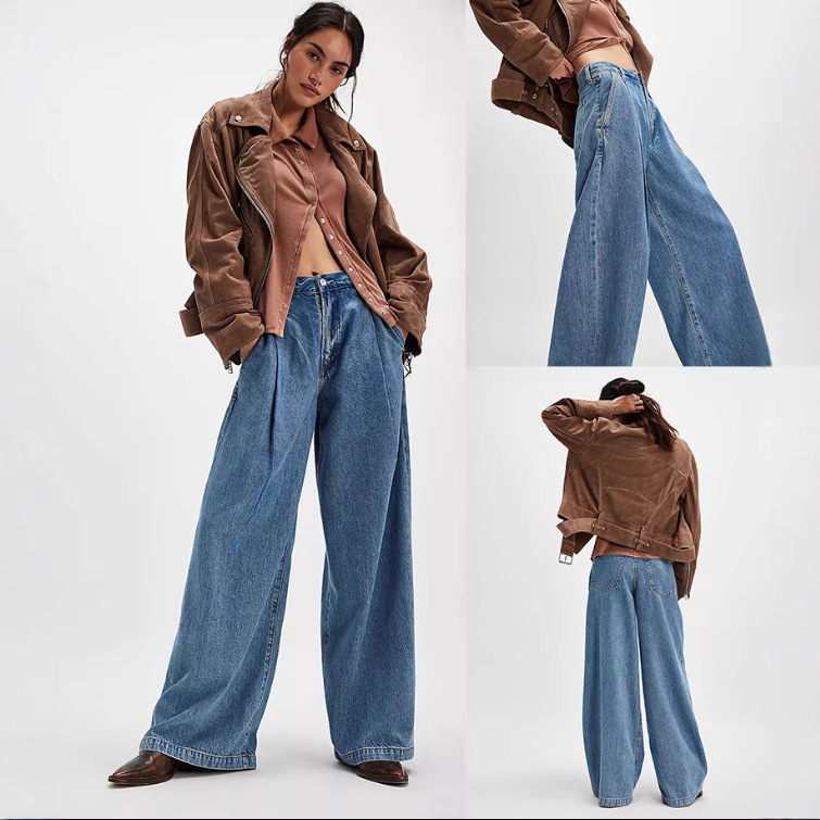 Casava Wide Leg Vintage Casual Jeans