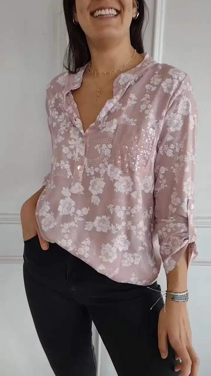 Long Sleeve Shirt With Sequins Craft,