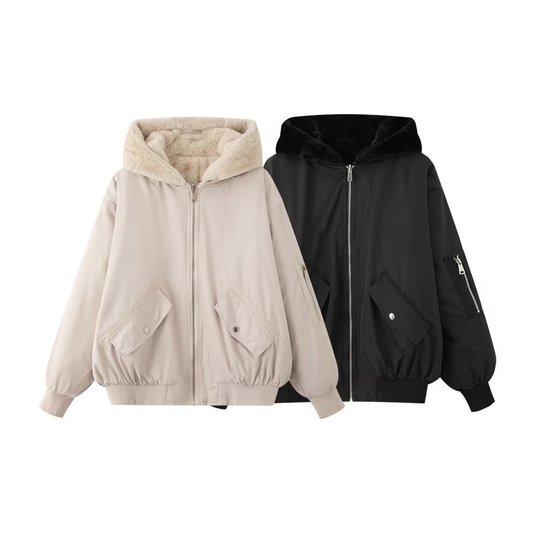 Women's Casual Coat With Zipper Placket