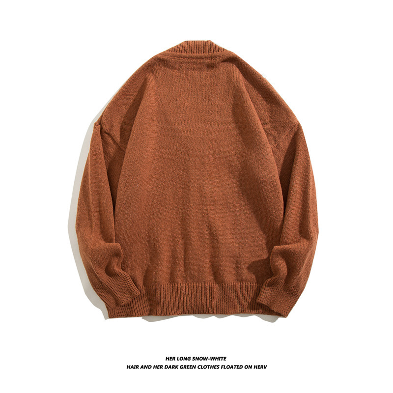 Men's Vintage Style Long Sleeve Knitwear With V Neck