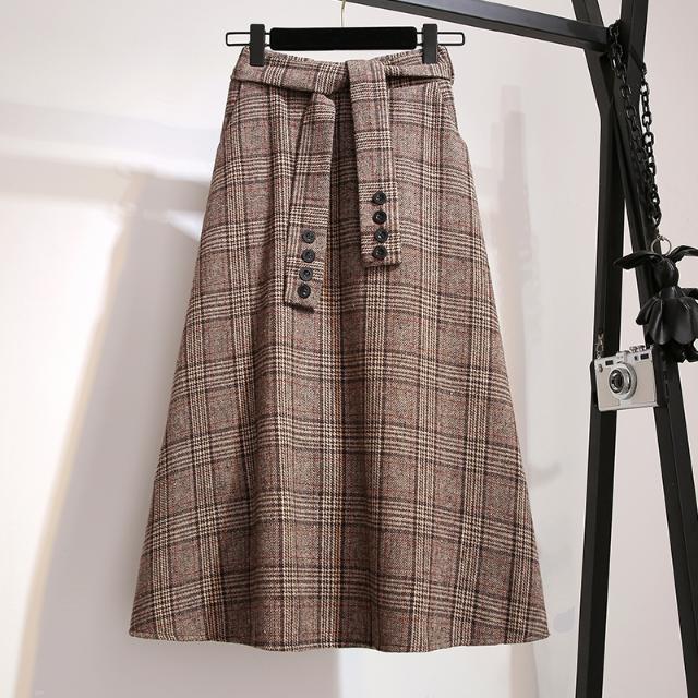 Woolen Skirt In Khaki