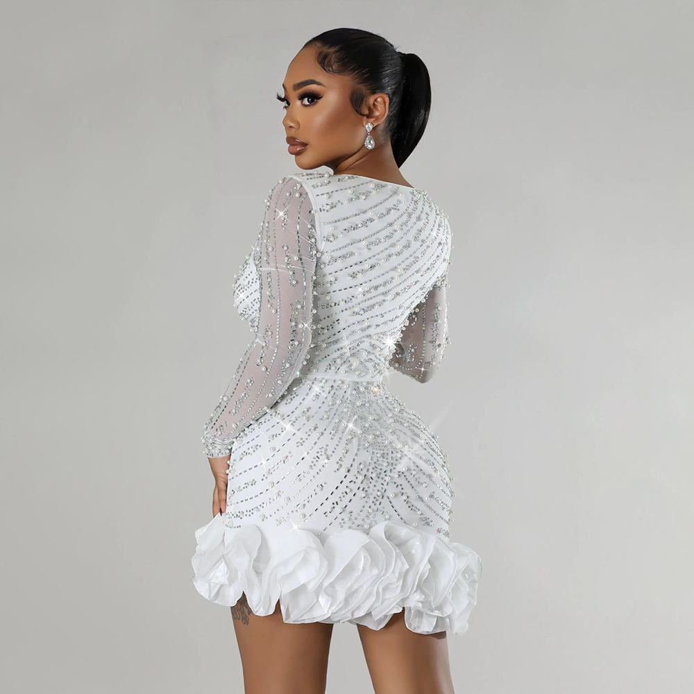 Casava Bubble Bead Short Skirt Dress