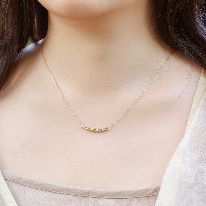 Jewelry Natural Colorful Gemstone Peridot Necklace