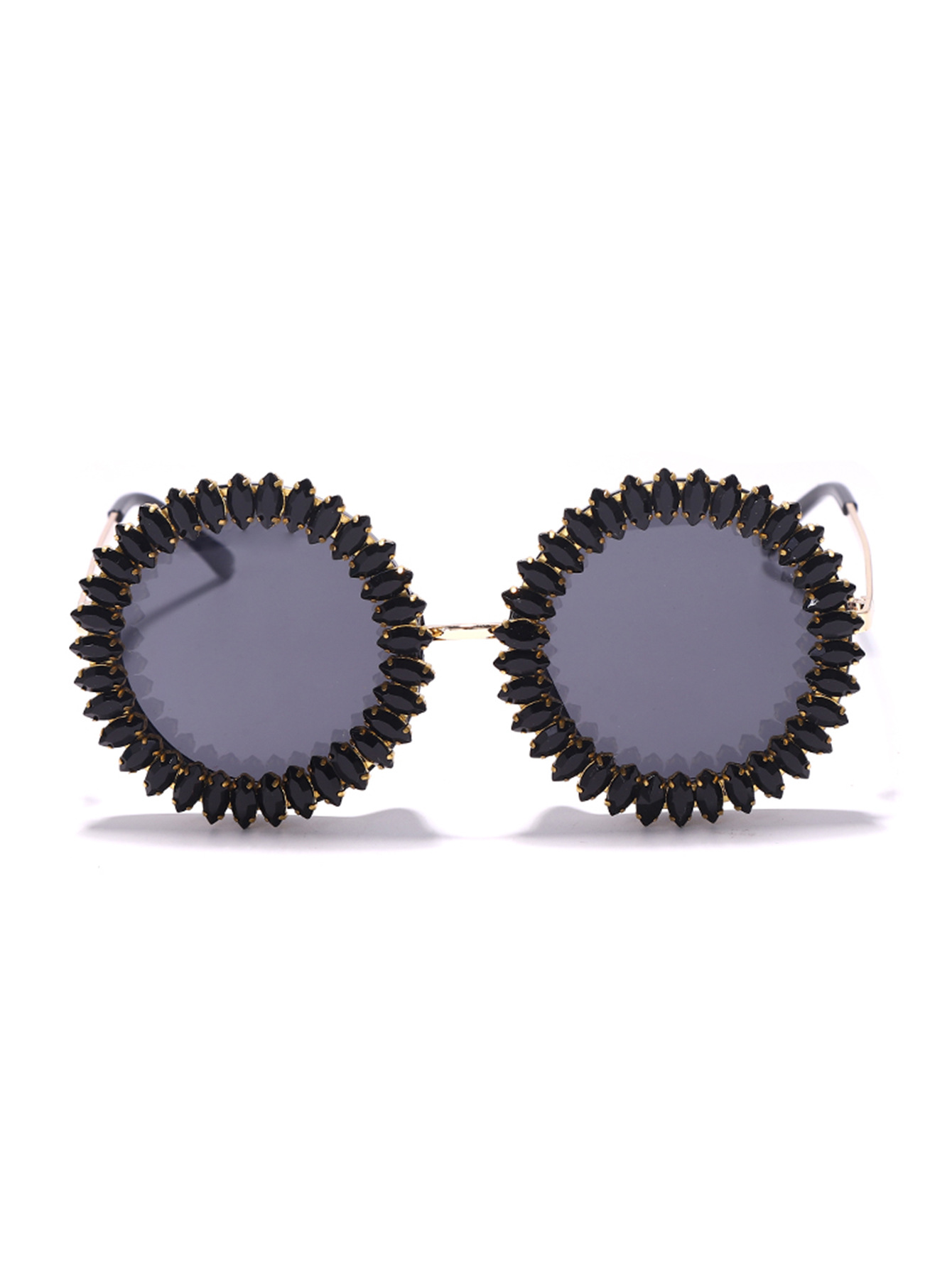 Round Frame Sunglasses Black Obsidian