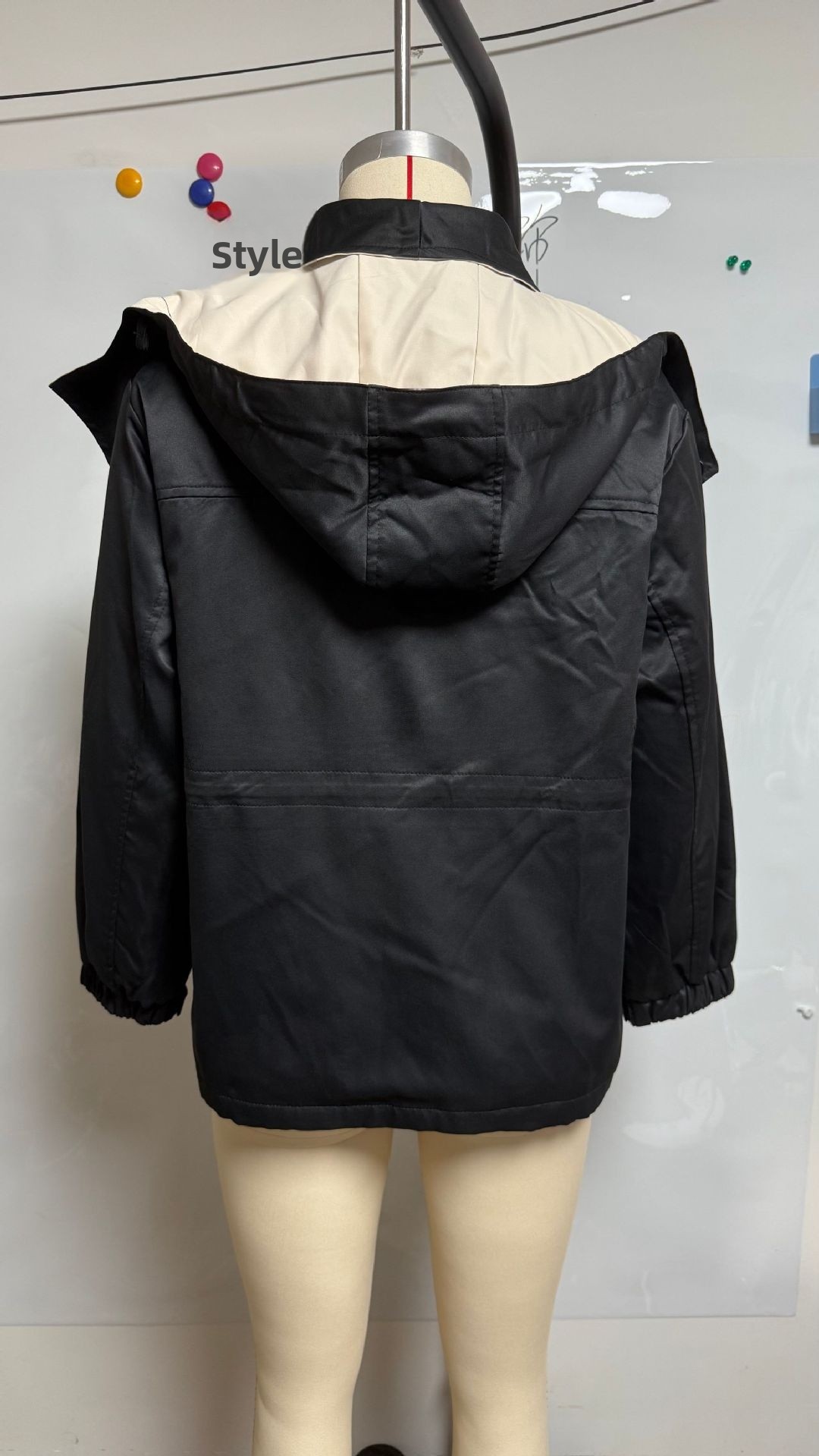 Casual Women's Contrast Collar Coat With Zipper Placket