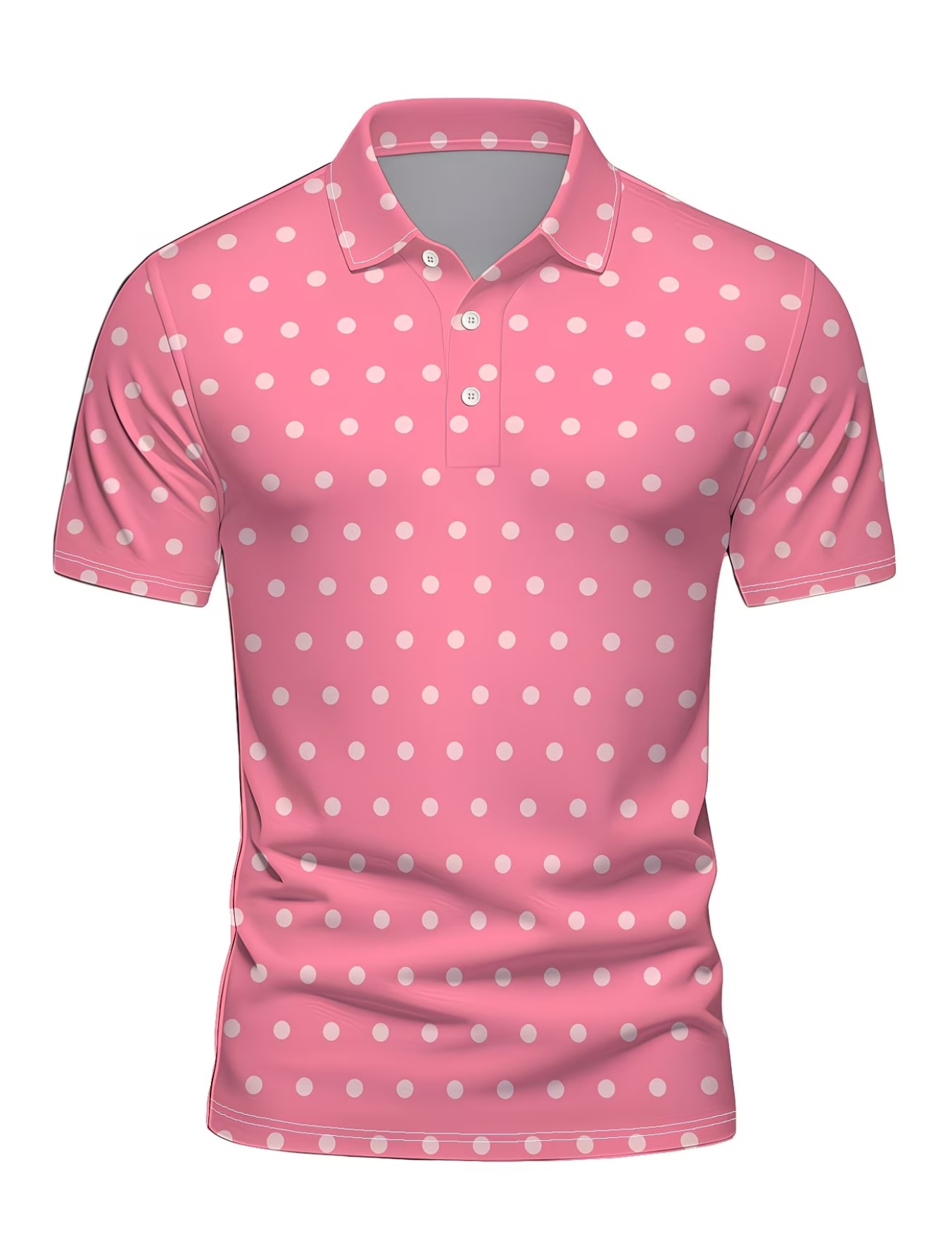 3D Print Casual Short Sleeve Elastane Polo Shirt