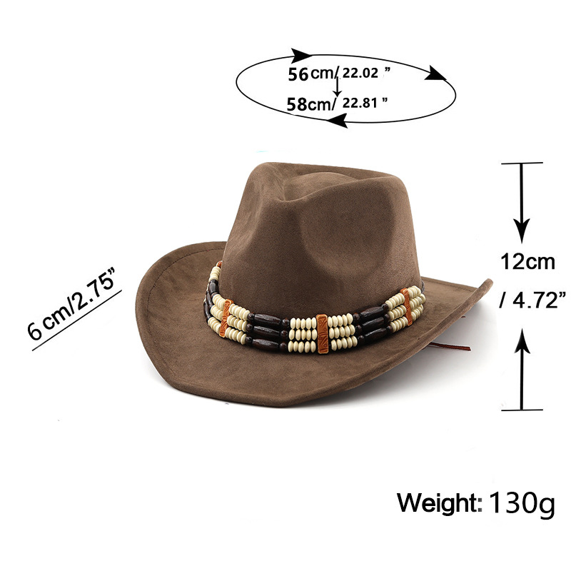 Unisex Vintage Style Wide Brim Fedora Hat In Khaki
