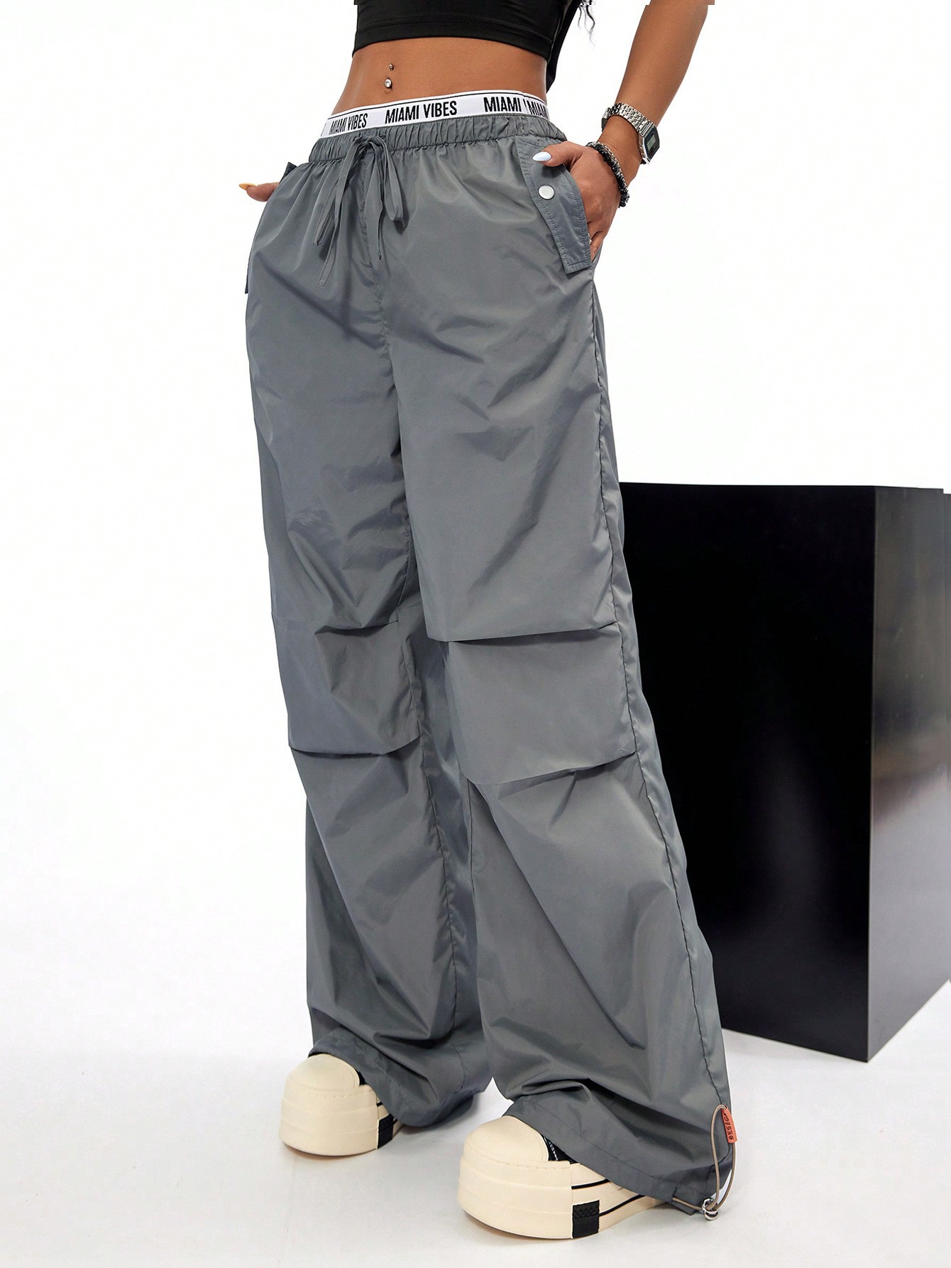 Vintage Style Color Block Cargo Pants