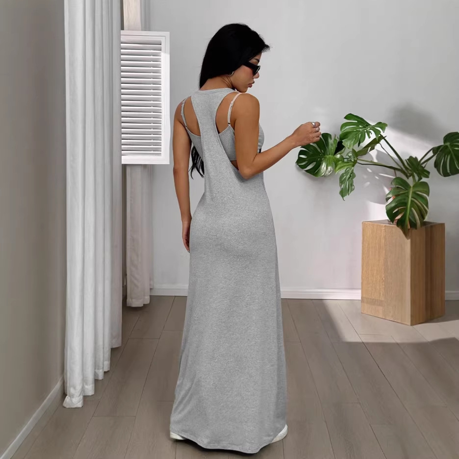 Sleeveless V Neck Tank Dress