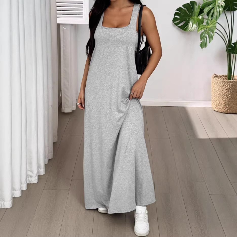 Sleeveless V Neck Tank Dress
