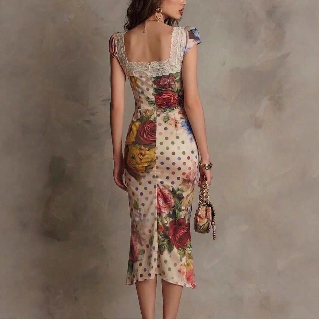 Vintage Style Landscape Party Dress