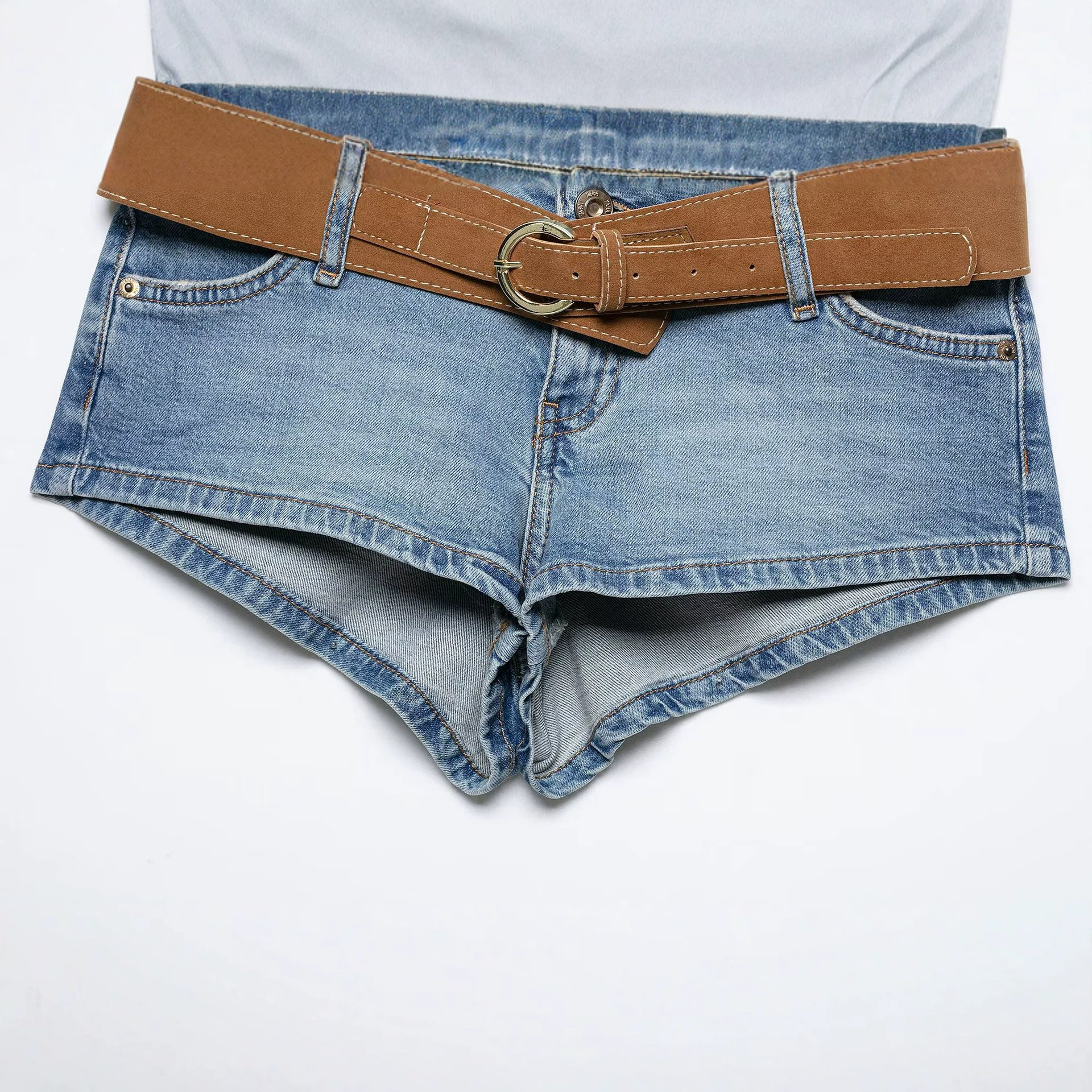 Casual High Waist Women's Shorts In Cotton