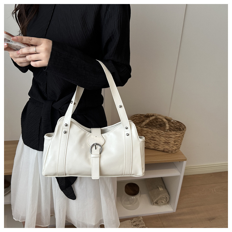 Square PU Leather Underarm Bag