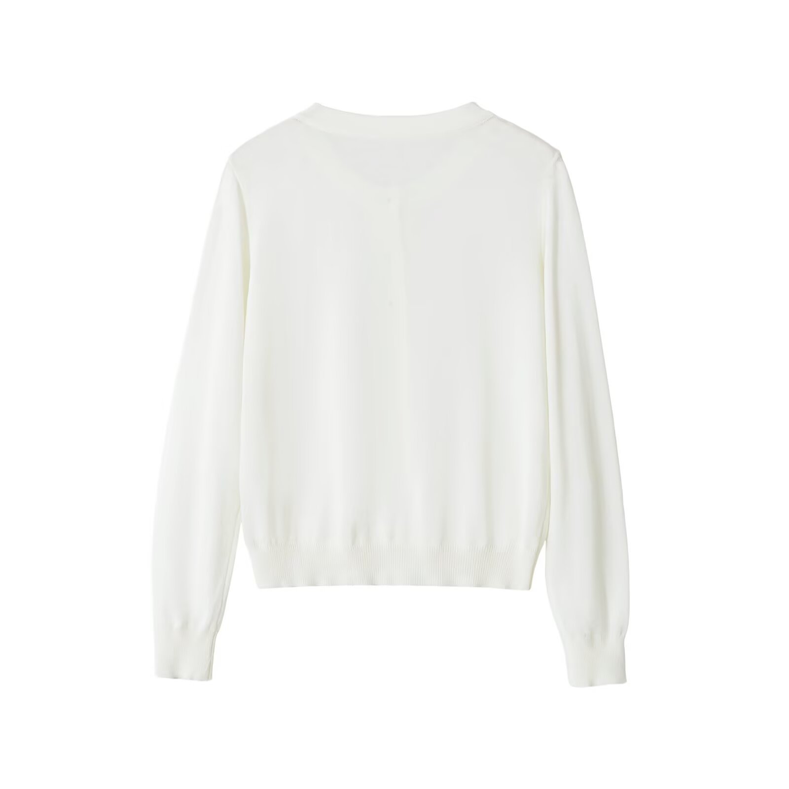 Solid Color Casual Long Sleeve Knitwear Top