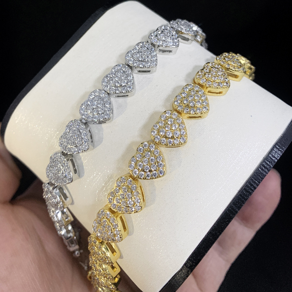 Heart Shape Silver Hip-Hop Bracelet For Women