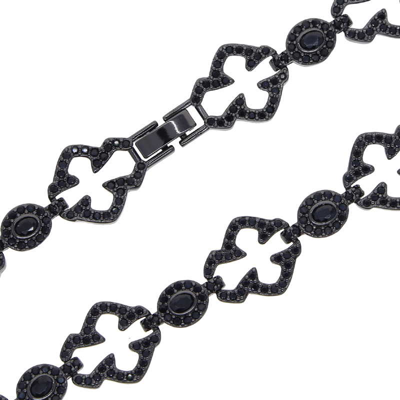 Men's Hip-Hop Cross Necklace Featuring Copper Chain