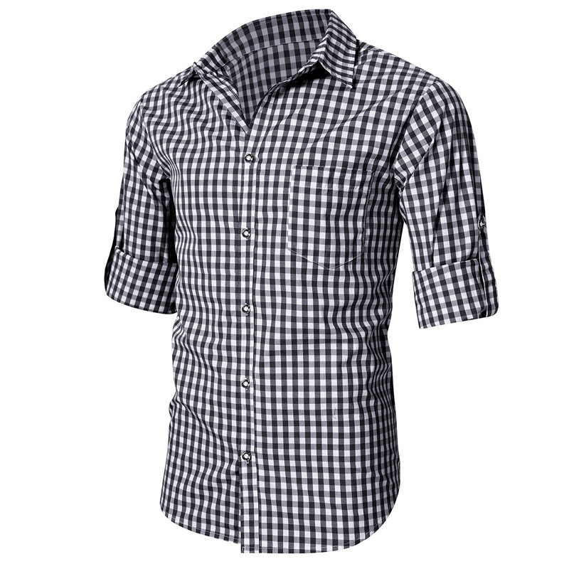 Simple Style Plaid Short Sleeve Cotton