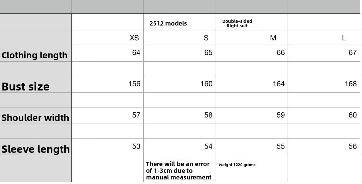 Women's Casual Coat With Zipper Placket size guide
