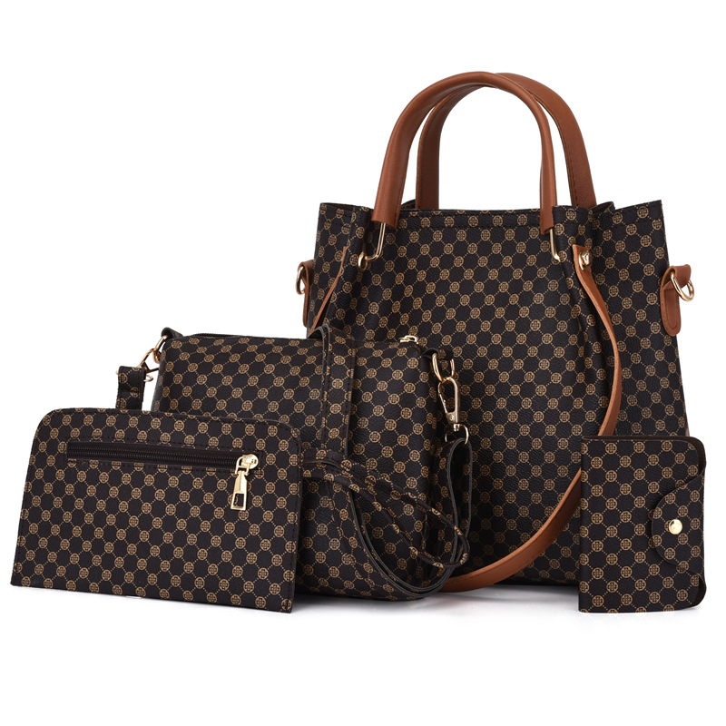 Medium Solid Color Pu Leather Bucket Bag Set