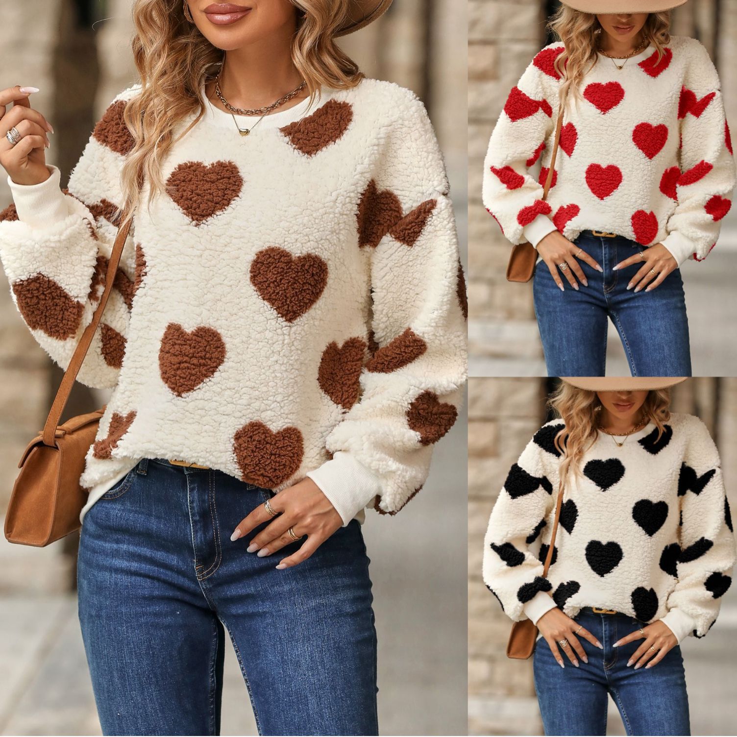 Women’s Heart Shape Long Sleeve Hoodie