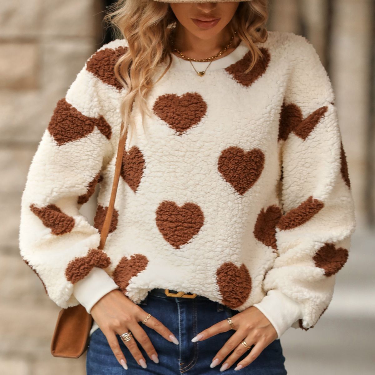 Women’s Heart Shape Long Sleeve Hoodie