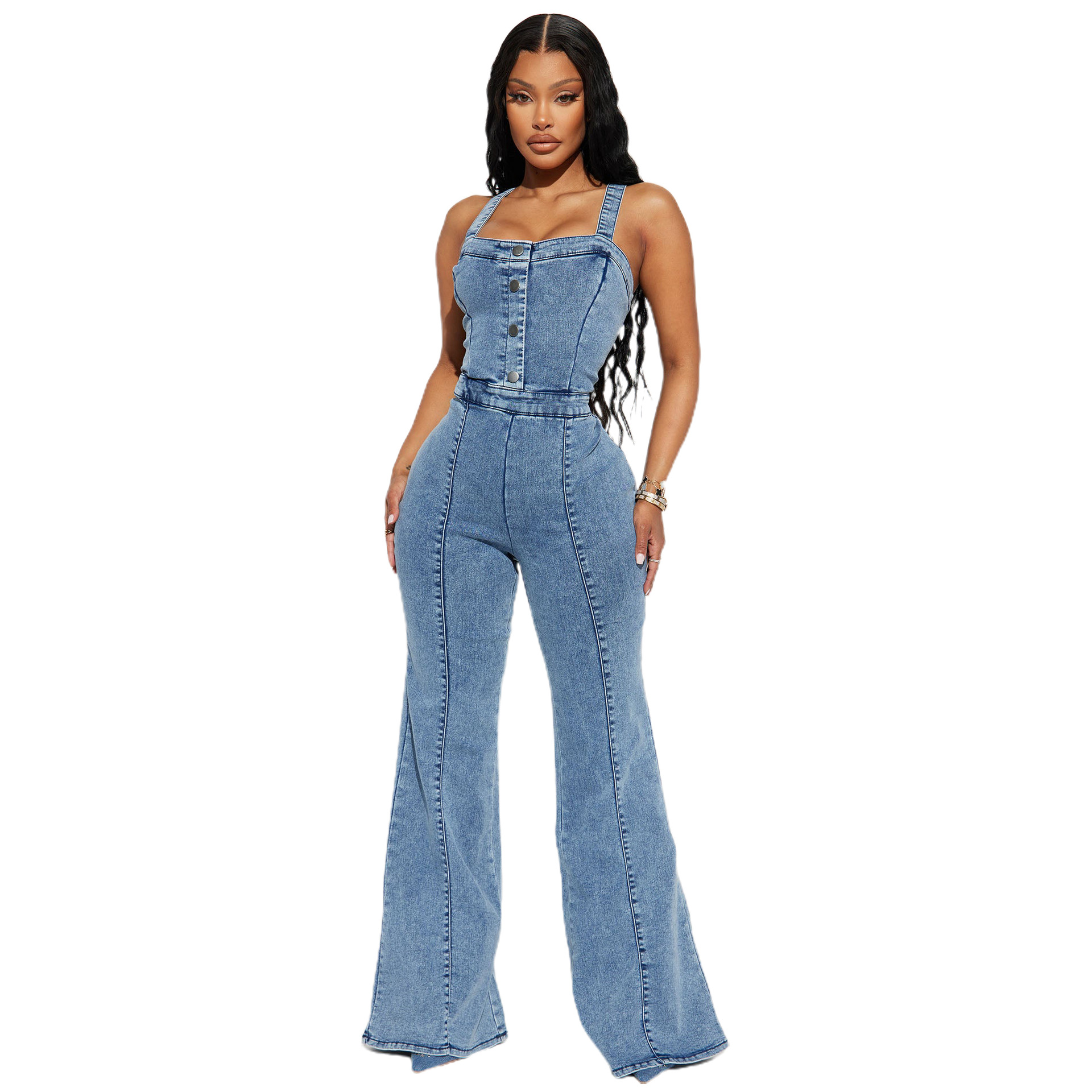 Solid Color Cotton Jumpsuit Teddy