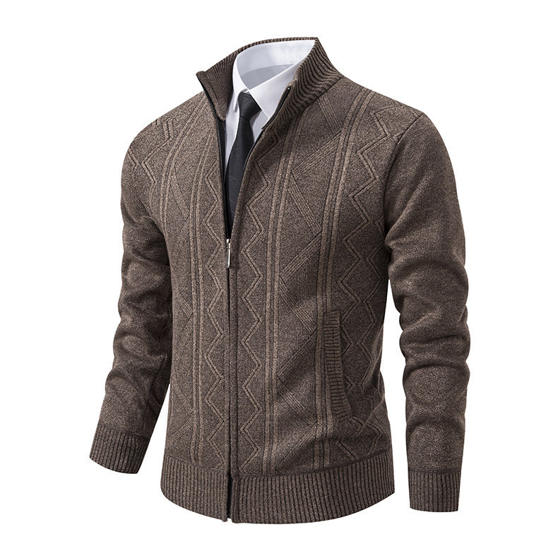 Men's Long Sleeve Knitwear With Standing Collar In Fashion Urban Style