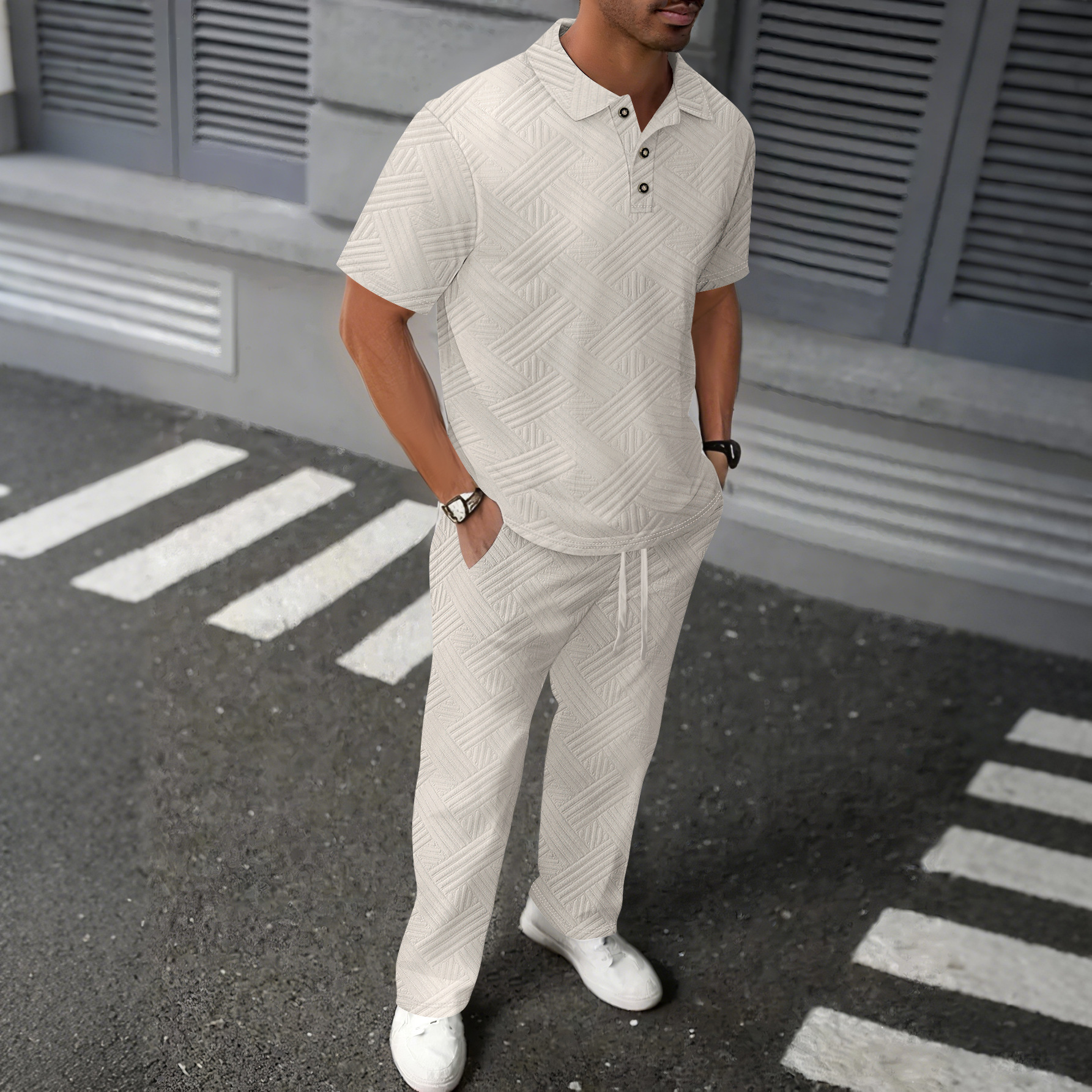 Casual Sports Set With Short Sleeve