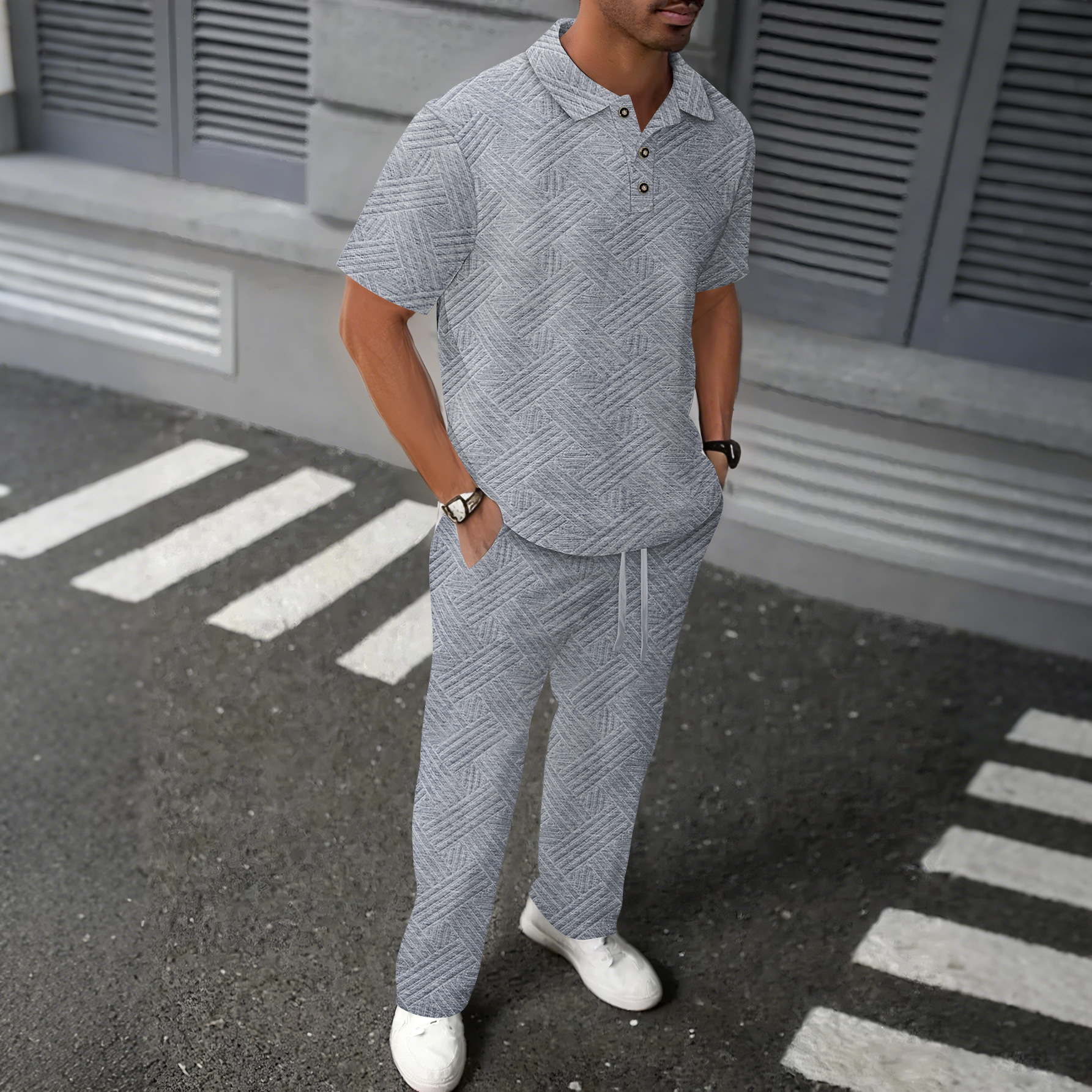 Casual Sports Set With Short Sleeve