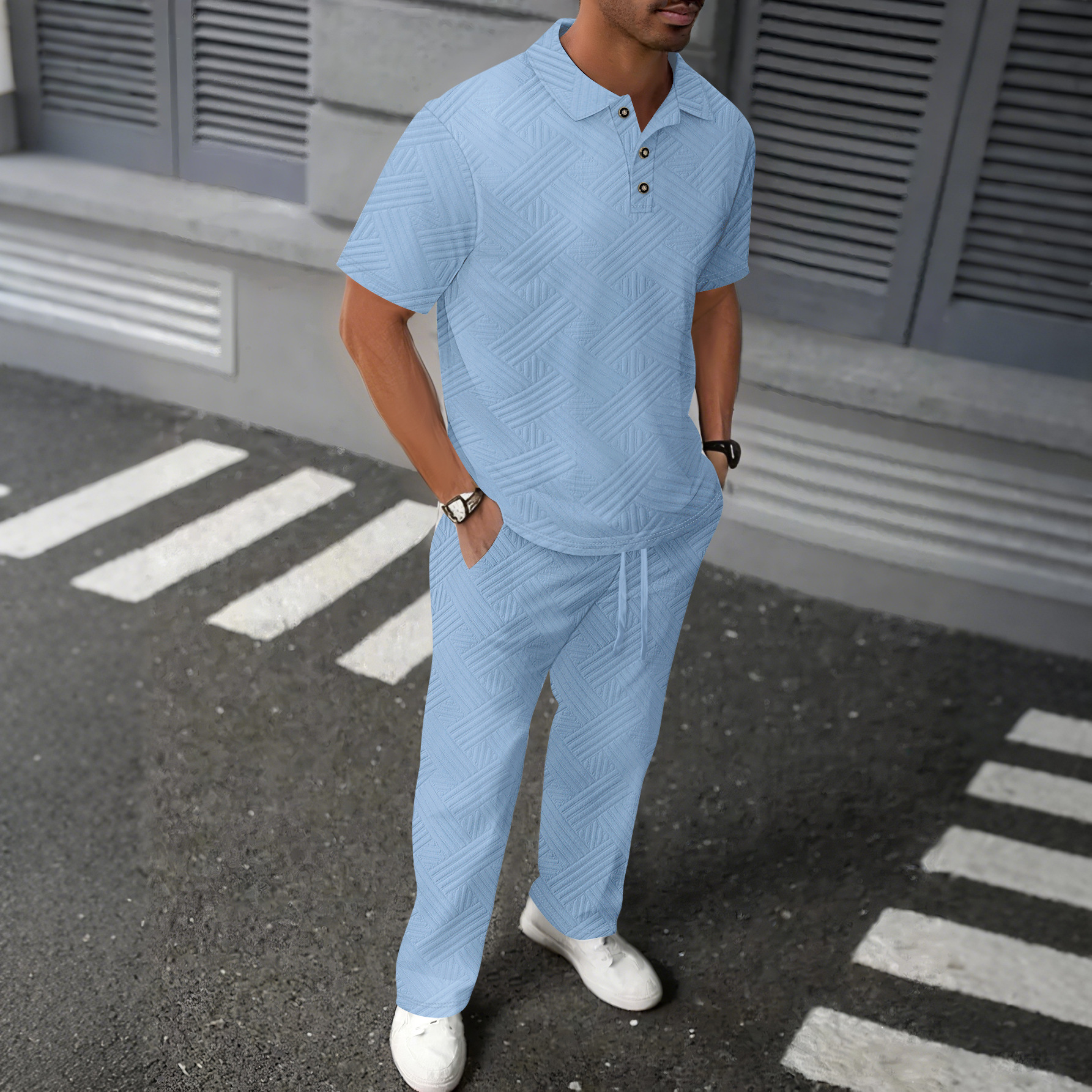 Casual Sports Set With Short Sleeve