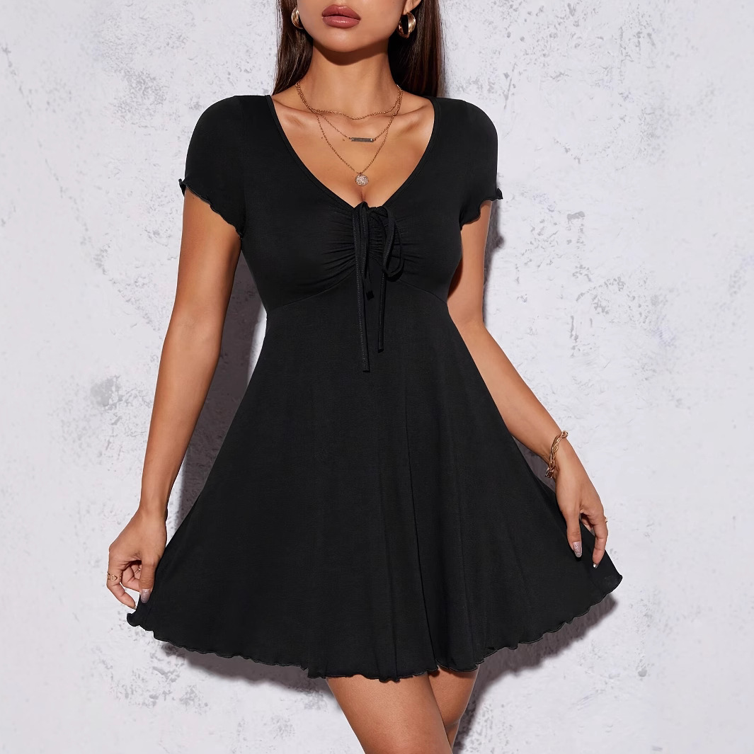 V Neck Short Sleeve Dress