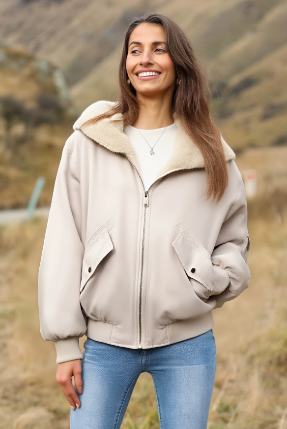 Women's Casual Coat With Zipper Placket