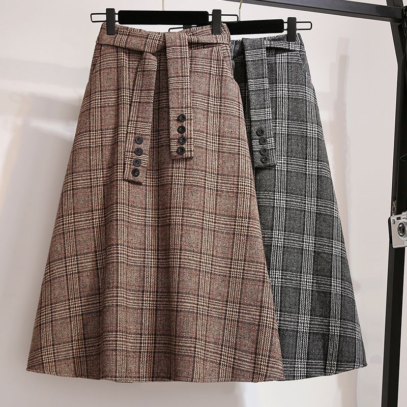 Woolen Skirt In Khaki