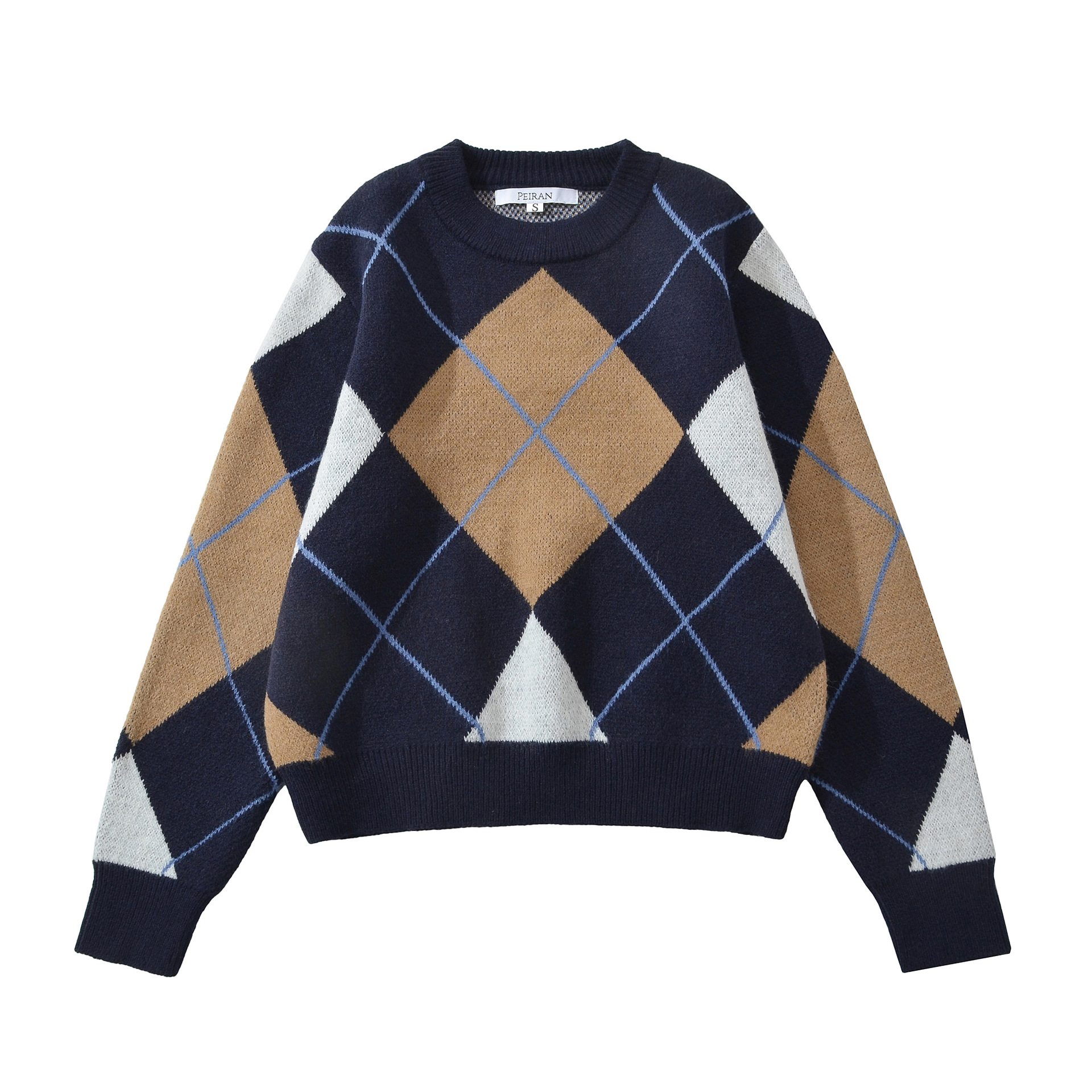 Geometric Acrylic Long Sleeve Sweater