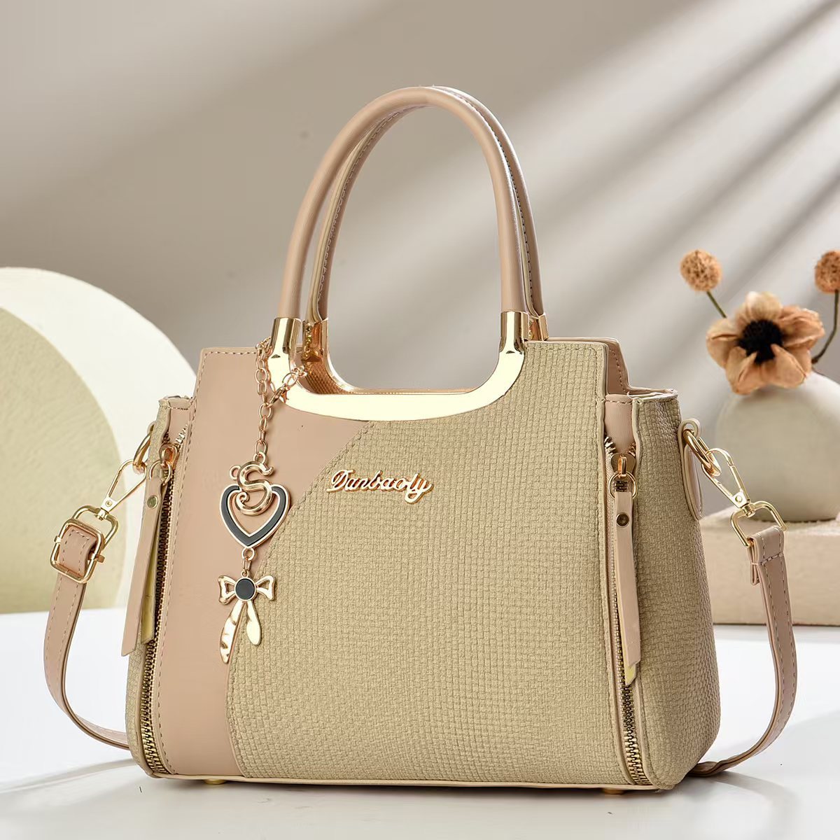 Splicing Square Polyester Handbag For Women