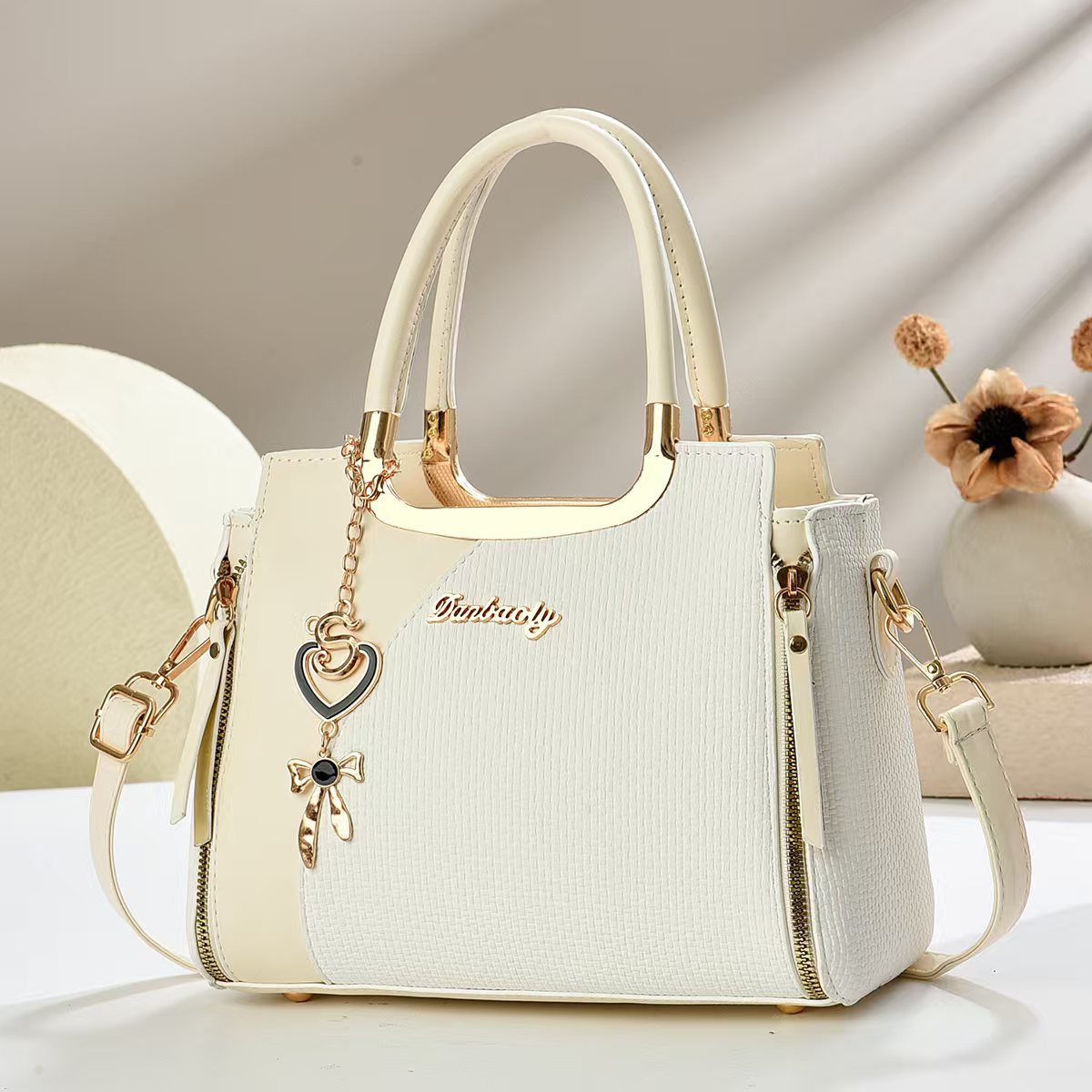 Splicing Square Polyester Handbag For Women