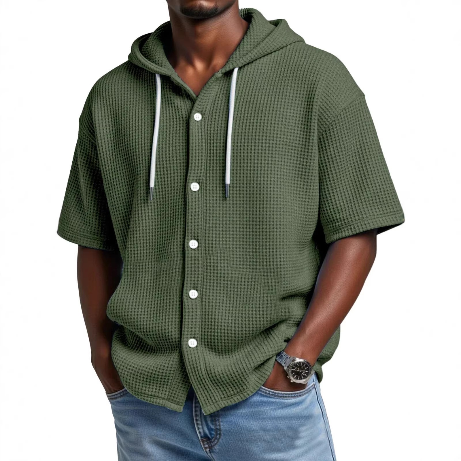 Solid Color Casual Short Sleeve Polyester T-shirt