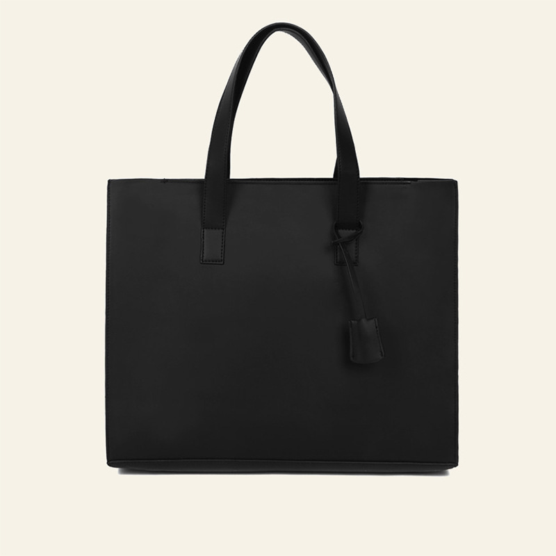 Men's Solid Color PU Leather Handbag With Single Shoulder Strap