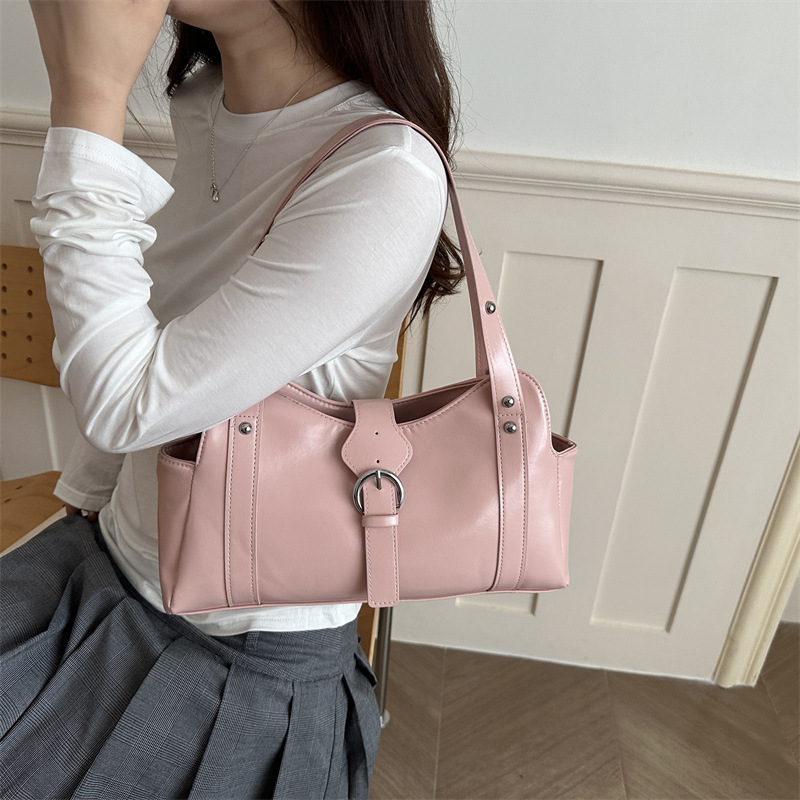 Square PU Leather Underarm Bag
