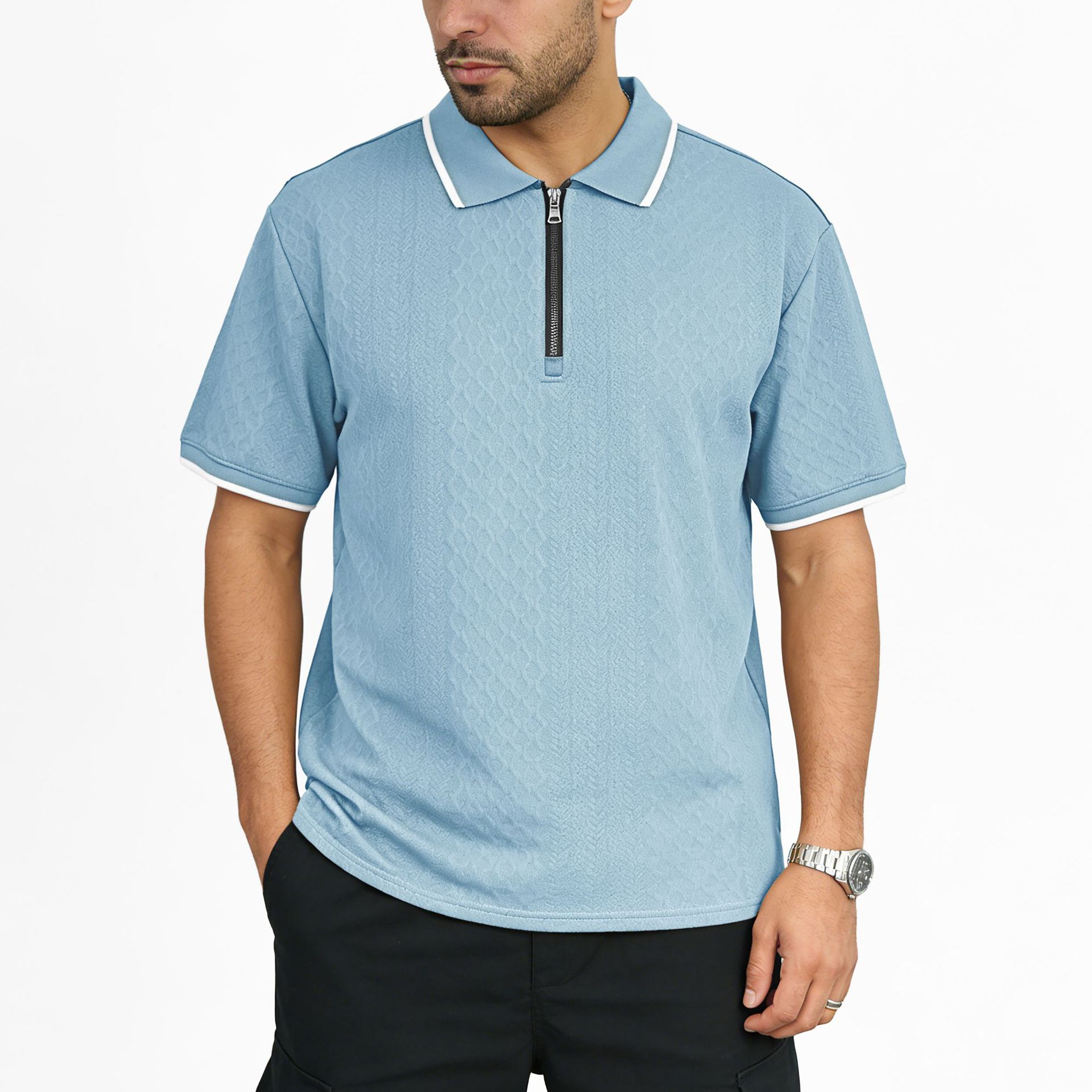 Casual Stripe For Men With Jacquard Pattern