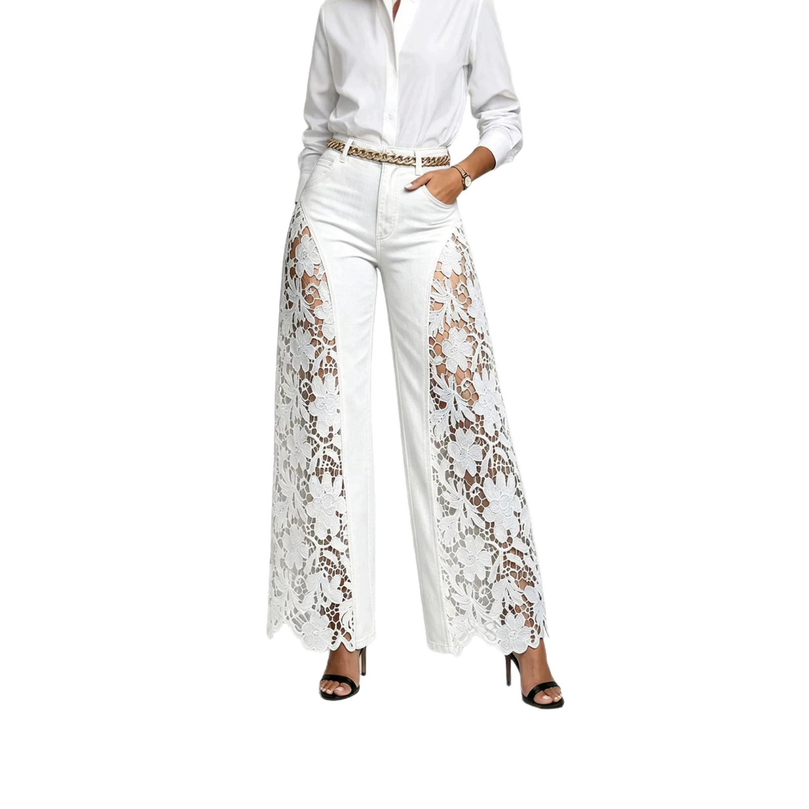 Full Length Denim Cotton Pants For Women
