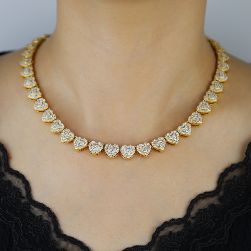 Heart Shape Silver Hip-Hop Necklace For Women
