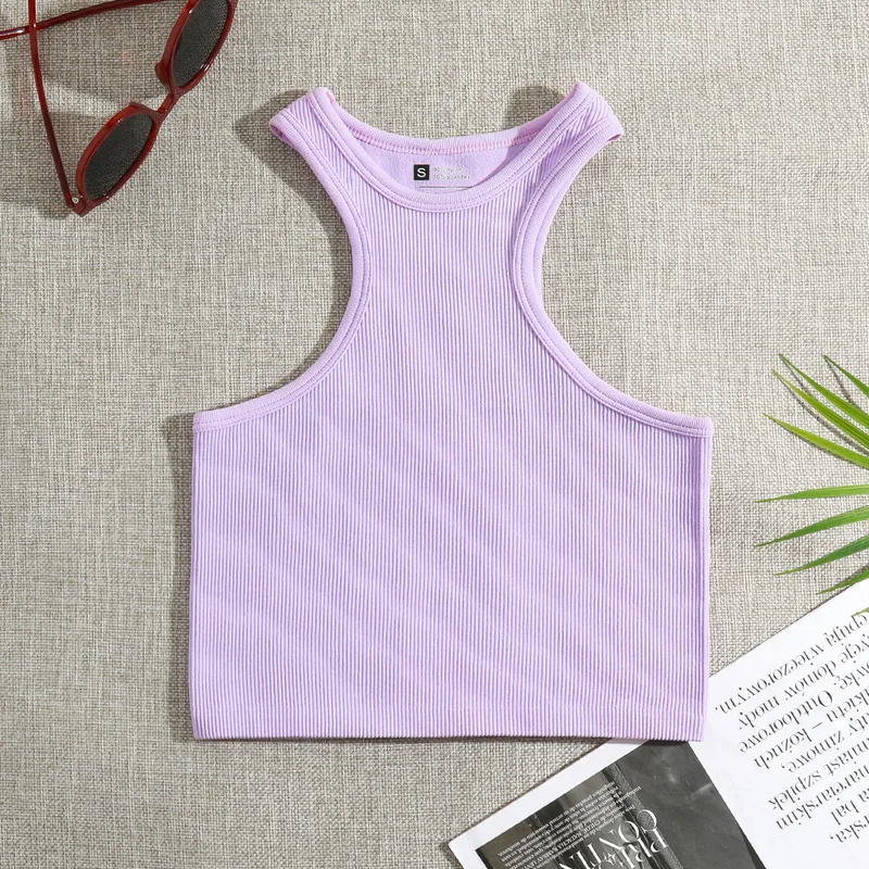 Simple Style Stripe Round Neck Vest Bra