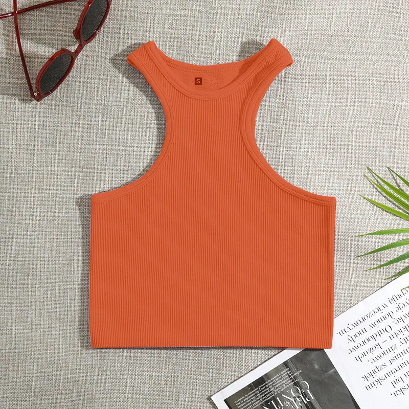 Simple Style Stripe Round Neck Vest Bra
