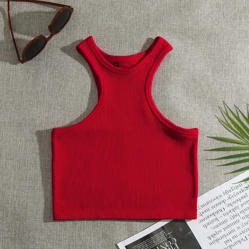Simple Style Stripe Round Neck Vest Bra