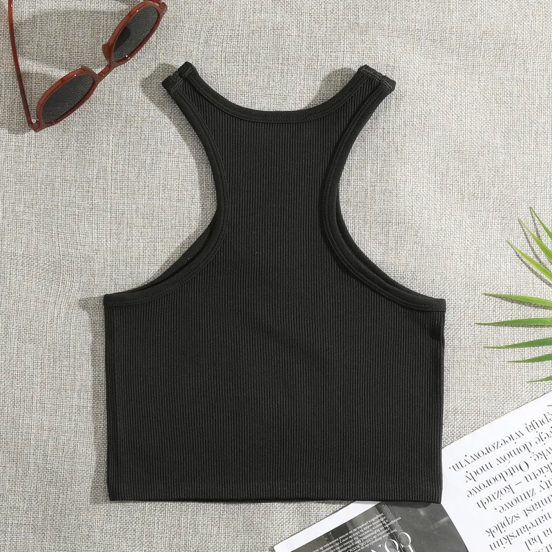 Simple Style Stripe Round Neck Vest Bra